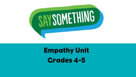 Say Something logo for the empathy unit. 