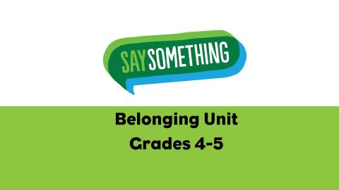 Say Something logo for the belonging unit. 