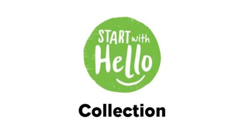 Start With Hello logo in green circle with a white background. 